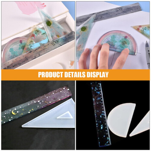 Triangle Silicone Mold for DIY Ruler Making with Waterproof Epoxy Resin Craft Use 2
