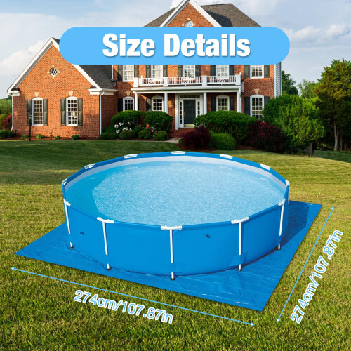 Mineup Rectangle Pool Ground Cloth, 274 * 274CM Foldable Swimming Pool Floor Pro 1