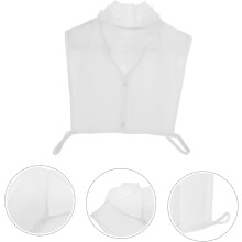 Chiffon False Collar V-Shaped Shirt Collar Accessory for Women Girls Outfits Sweater Base Layering White