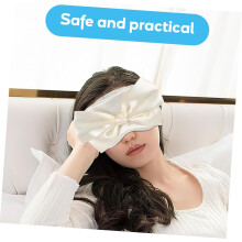 Antifaz de seda para dormir para mujer con lazo, antifaz portátil y bonito para uso diario.