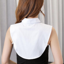 Detachable White Fake Collar for Women 100% Cotton False Shirt Collar Attachment Round Neck Accessory