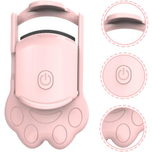 Piega ciglia elettrico con funzione riscaldante, design portatile da viaggio, ricarica USB, crea una curvatura naturale per l'uso quotidiano.