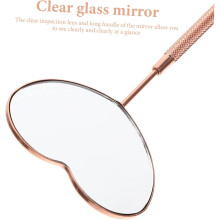 Heart-Shaped Stainless Steel Eyelash Mirror for Extension and Lash Inspection Rose Gold Eyelash Tool