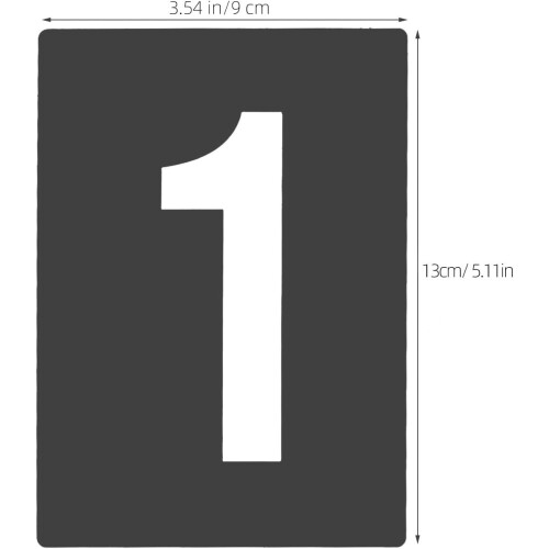 Number Stencil PVC Reusable Number Templates Suitable for Inks and Sprays Black 1