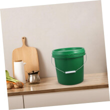 Cubo de plástico apto para alimentos con asa, 10 litros, hermético y con cierre hermético.