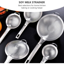 High Temperature Resistant Stainless Steel Soy Milk Strainer with Handle