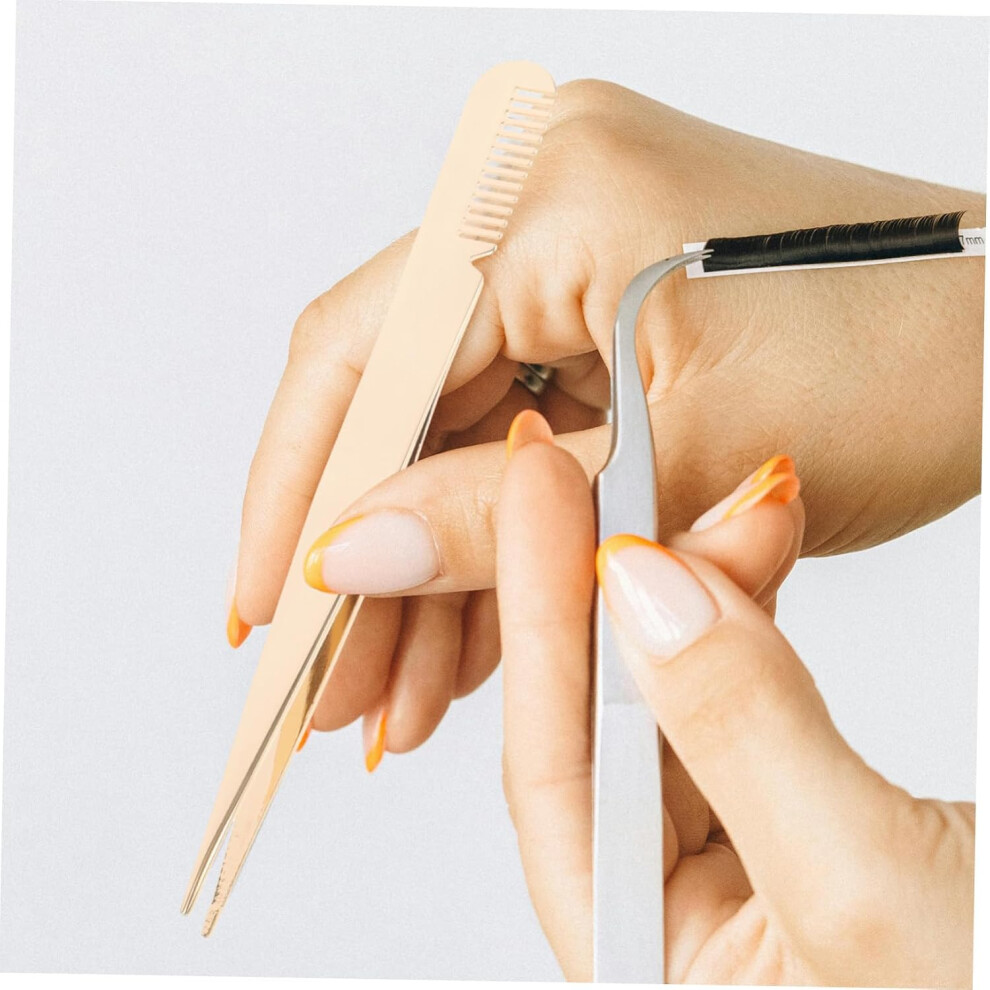 Hkhbjs Metal Lash Clamp Tweezer With Comb Eyelash Applicator Tool