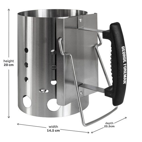 George Foreman George Foreman Quick-Fire Compact Chimney BBQ Starter, 14cm Diameter, Portable B 1
