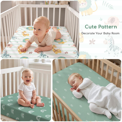 Yukkidds Moses Basket Sheets 3 Pack Pram Sheets Fitted for Newborn Super Soft an 2