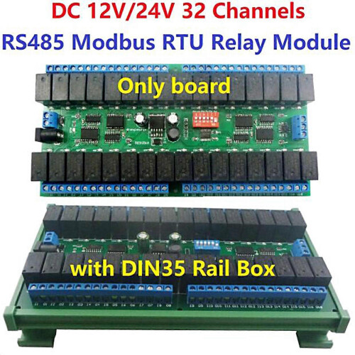 (12V board only) 12V Industrial 32 Channel Module Modbus RTU RS485 Development Board for PLC Programming Home Integration Multicolor 1