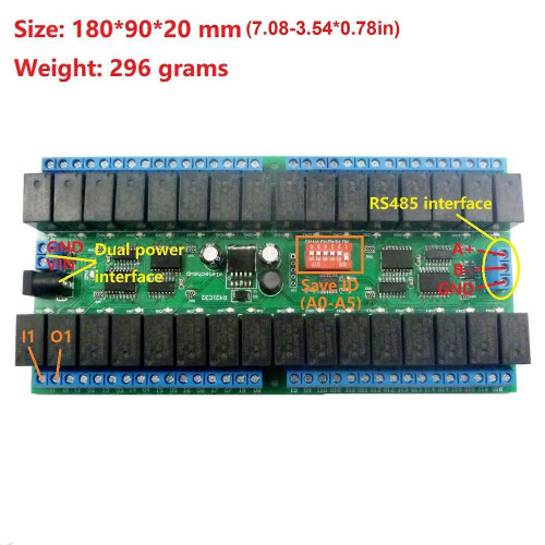 (12V board only) 12V Industrial 32 Channel Module Modbus RTU RS485 Development Board for PLC Programming Home Integration Multicolor 2