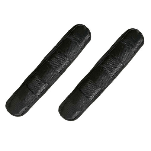(S, 2pcs Black Long) Backpack shoulder strap pad non slip hook and loop fastener padded