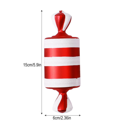 Red and White Candy Christmas Ornaments Set 1