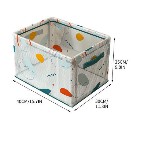 Steel Frame Foldable Storage Basket 40x30x20cm 2