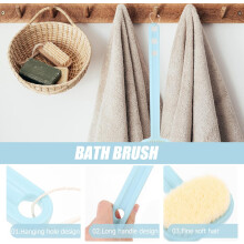 Kefa do kúpeľa na peeling tela, nástroj na masáž pokožky, exfoliačná kefa na čistenie sprchy s mäkkými štetinami
