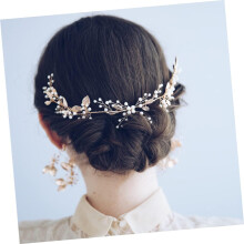 Gouden Bruid Haarkam met Levensechte Bladeren en Kunstmatige Elegante Legering Haaraccessoires