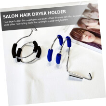 Lot de 2 supports muraux pour sèche-cheveux et fer à friser, en acier inoxydable, pour salle de bain ou salon de coiffure. Étagère de rangement.