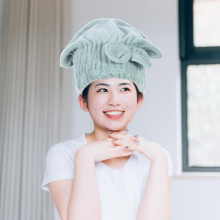 Lot de 2 serviettes absorbantes pour sécher les cheveux, bonnets de bain confortables en microfibre pour un séchage rapide