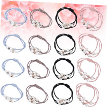 30 pezzi di elastici per capelli stile Harajuku per donne e ragazze, fermacoda con perline, colori misti