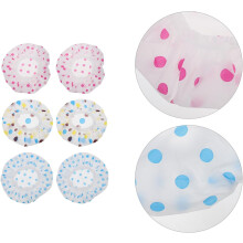 Lot de 15 bonnets de douche épais à pois, réutilisables et élastiques, pour femme, accessoire de salle de bain
