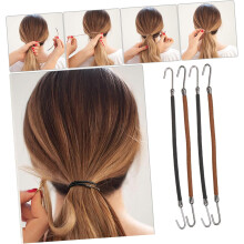 20 stk. kvinner hestehale kroker svart elastisk hårstripe hårbånd for styling