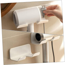 Lot de 2 supports muraux pour sèche-cheveux, rangement pour sèche-cheveux, fixation murale sans perçage, design élégant