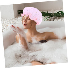 Lot de 2 bonnets de douche élastiques à motifs d'étoiles, double épaisseur, pour le bain et le spa (femme).