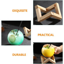 Verre décoratif rond à vin, bar ou cocktail, avec cadre en bois et style créatif