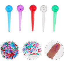 Spilli colorati in plastica con paillettes, spilli con testa di sicurezza per lavori artigianali e progetti fai da te.