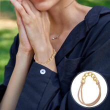 6 elastici per capelli con catena dorata, in metallo, per donna, con design a torsione, ideali per fissare la coda di cavallo.