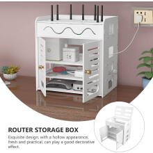 Router-Aufbewahrungsbox mit Doppeltür, Kabelorganizer für Wohnzimmer und TV-Bereich, aus Kunststoff