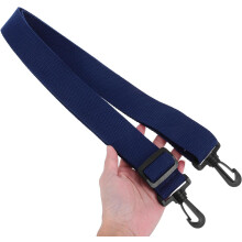 Adjustable 38Mm Navy Blue Woven Nylon Backpack Strap with Quick Release Plastic Buckle and Metal Hook