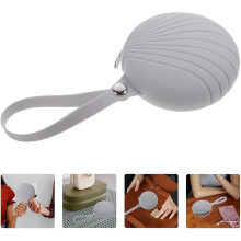 Pochette de rangement réutilisable en silicone pour tétine et coupe menstruelle, lavable, grise.