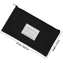 Tragbare Geldtasche für Bargeld und Reisepässe, faltbare schwarze Quittungstasche aus PU und Aluminiumlegierung
