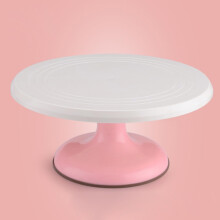 Bolo de montagem padrão giratório manualmente girando 360 design redondo em forma de plástico fornecimentos de cozinha