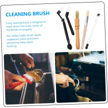 Brosse de nettoyage double tête pour machine à café, compatible avec le groupe expresso et le filtre.