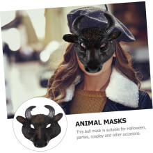 Máscara de meio rosto de touro Máscara de animais Acessório de festa de máscara Prop de Halloween Traje engraçado