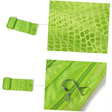 Multifunção pendurada dobrável saco cosmético organizador de higiene pessoal verde claro gancho de saco de lavagem portátil