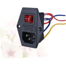 15-A-Steckdosen-Wippschaltermodul mit Sicherung für Drucker, schwarze Steckdose mit Netzkabel und Safe