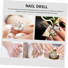 Strasuri pentru unghii, brelocuri cu 6 compartimente, spate plat, accesorii pentru manichiură DIY, pentru meșteșuguri și accesorii
