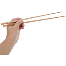 1 paire de baguettes réutilisables en bois naturel, extra longues (35 cm).
