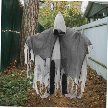 Pelerina Morții Halloween Reaper Costum Adult Pelerină Gri cu Capăt Robă Pelerină Robă Însângerată