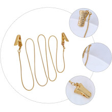 Goldene Sonnenbrillenkette mit Clip und Anhänger für Gesichtsmaskenband