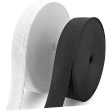 1 mm dickes, weißes, gestricktes Gummiband zum Nähen, 2 cm breit, 30 Meter Rolle, Stretchband