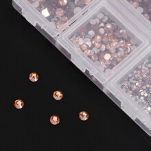 Set di strass per unghie con base piatta in vetro, 12 misure SS3-SS20, kit per manicure e nail art.