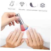 Pinceau de manucure à manche strassé, brosse de nettoyage pour enlever la poussière et la poudre des ongles.