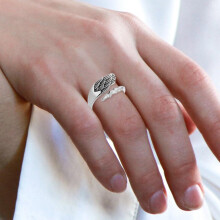 Bague Wing Wing pour femmes et hommes, ajustable, ouverte, bijou esthétique, design unique pour le quotidien et les occasions spéciales