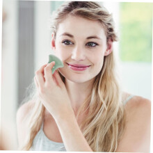 Pierre de massage facial en jade, tête de champignon, pour spa énergisante, masseur rond à huile de pointe