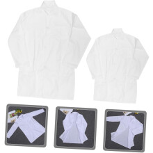 Ensemble de 2 blouses de laboratoire pour garçons et filles, déguisement de docteur, tenue de scientifique lavable et décorative