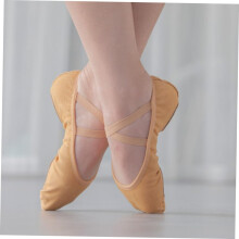 Ballet Shoes Dance Shoes for Adults Non-Slip Performance Practice in Camel